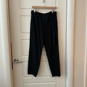 Belted black Theory dress pants